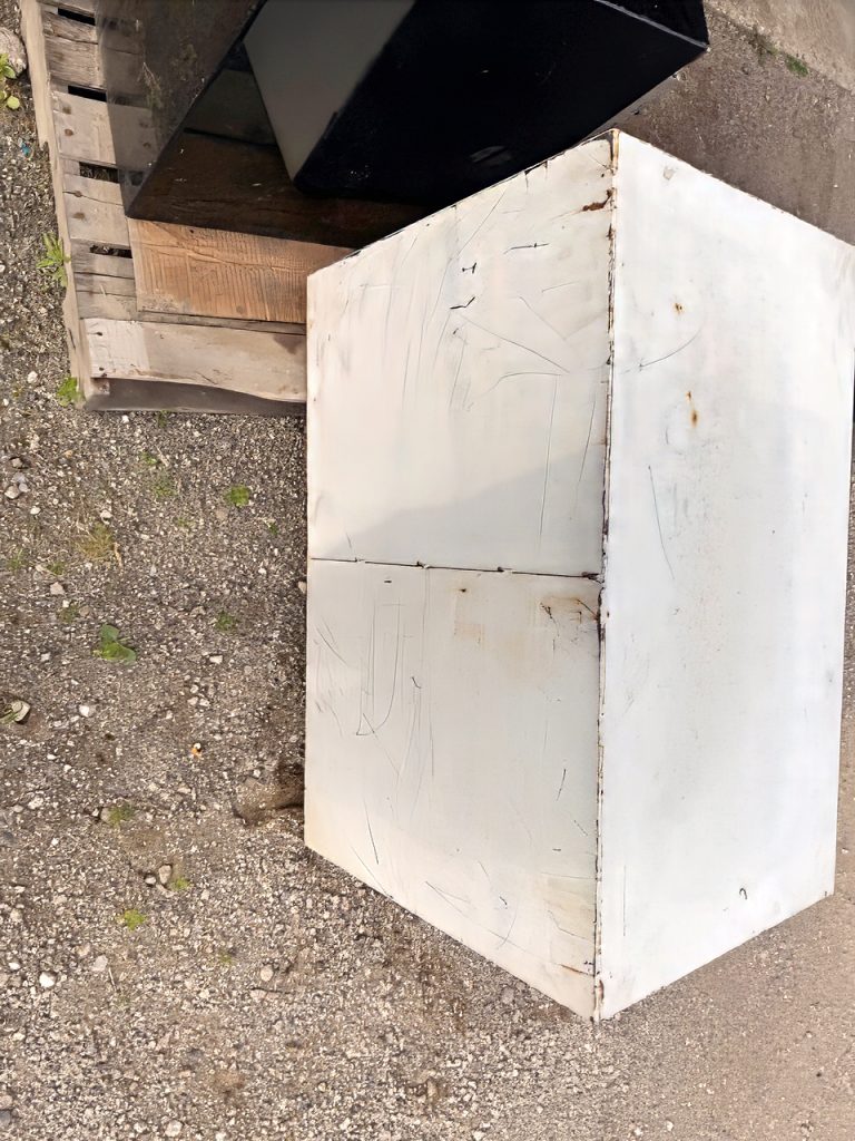 Used Steel Tool Box, Back View